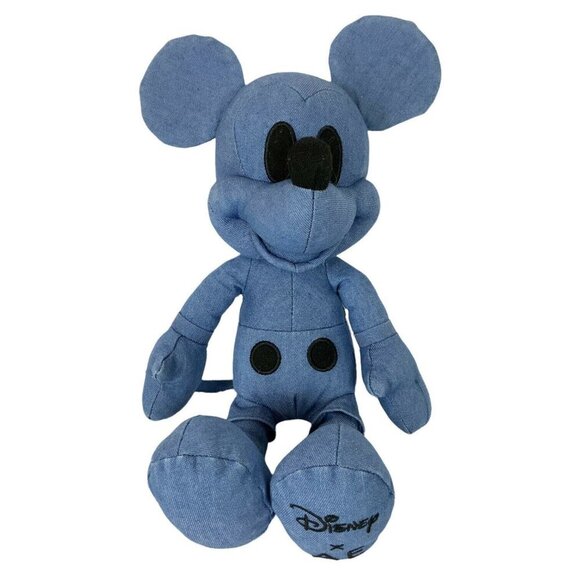 Disney AE Mickey Mouse Blue Denim Special Edition Plush Toy Stuffed Animal - Picture 1 of 9
